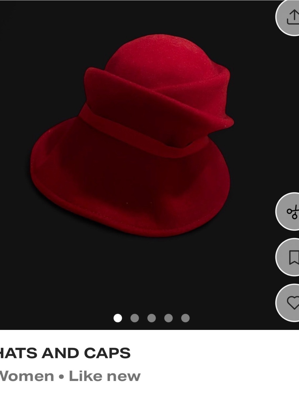 Red Wool Cloche Hat - Women's Stylish Winter Accessory